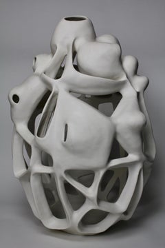 Untitled #3780 - Porcelain geometric white sculpture 