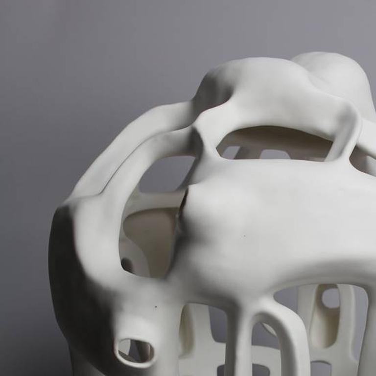 V04 - Porcelain geometric white sculpture  - Sculpture by Joan Lurie