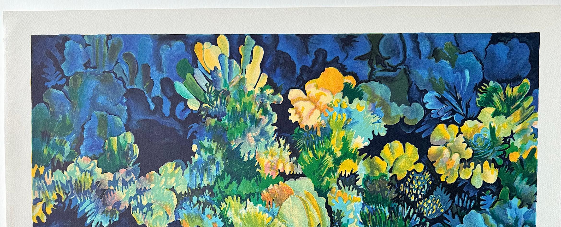 CORAL 3 - Azul, Litografía Firmada, Naturaleza Abstracta Arrecife de Coral, Amarillo Verde Azul en venta 2