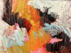 Abstract Action Painting in Vibrant Colors