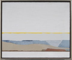 Antique American Modernist Framed Abstract Minimalist Landscape Oil Painting