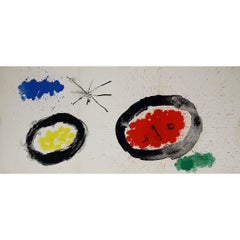 1961 lithographic poster "Tête et Étoile" by Joan Miró