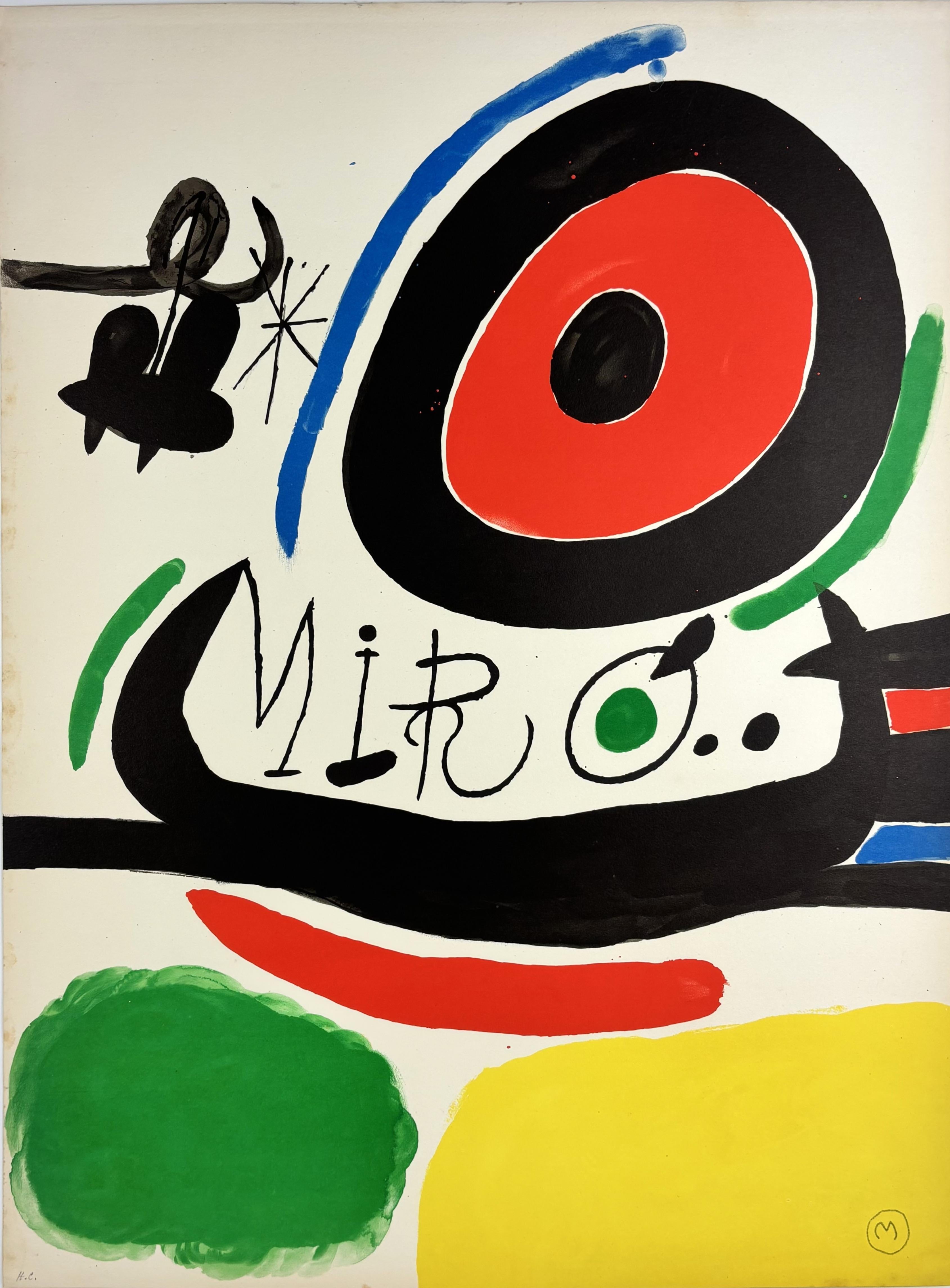Affiche de l'exposition « Joan Miró Osaka 1970 », lithographie sur papier cartonné, référence Mourlot 680.
