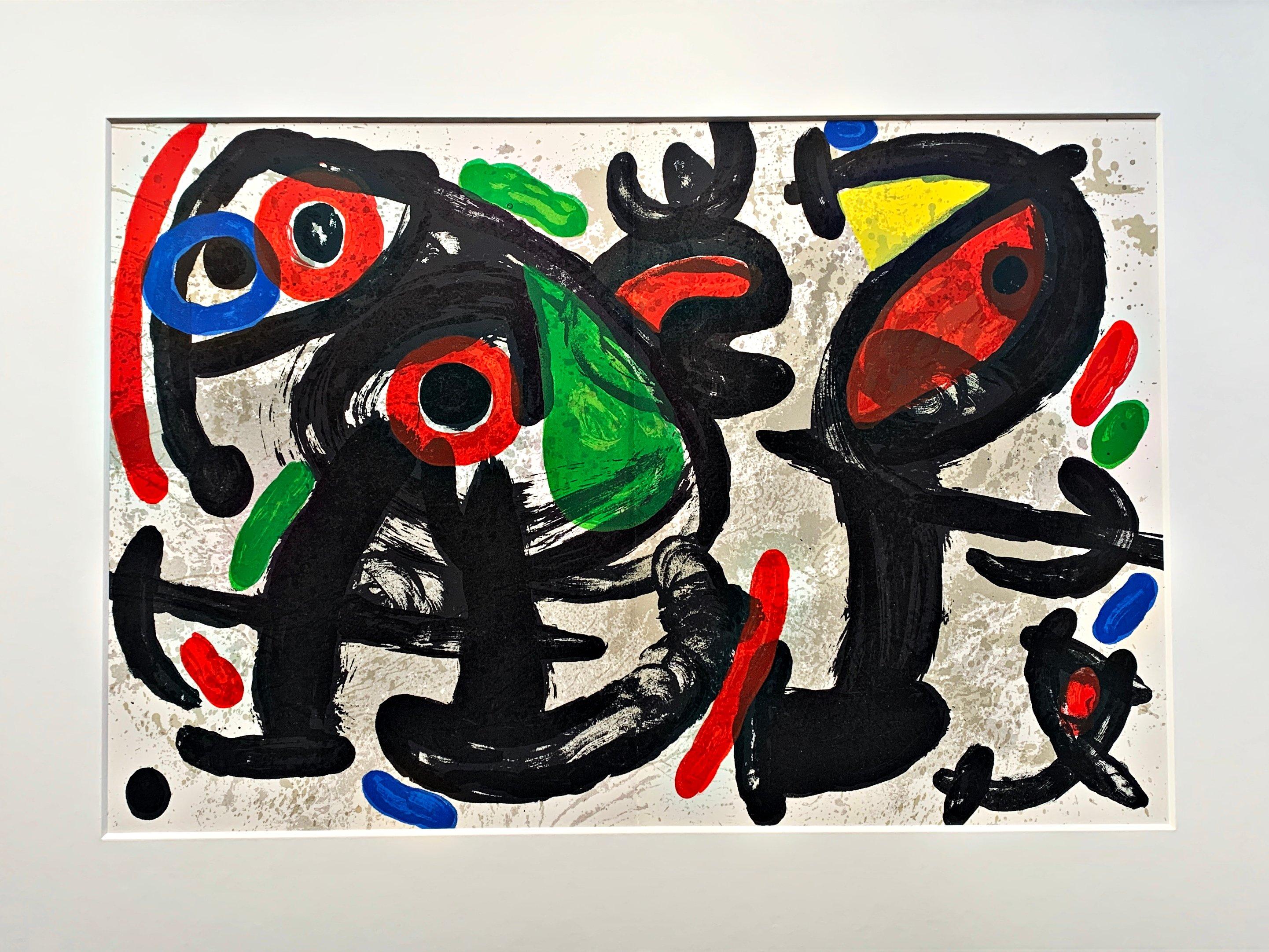 Joan Miro, lithographie en couleur, Composition 1970