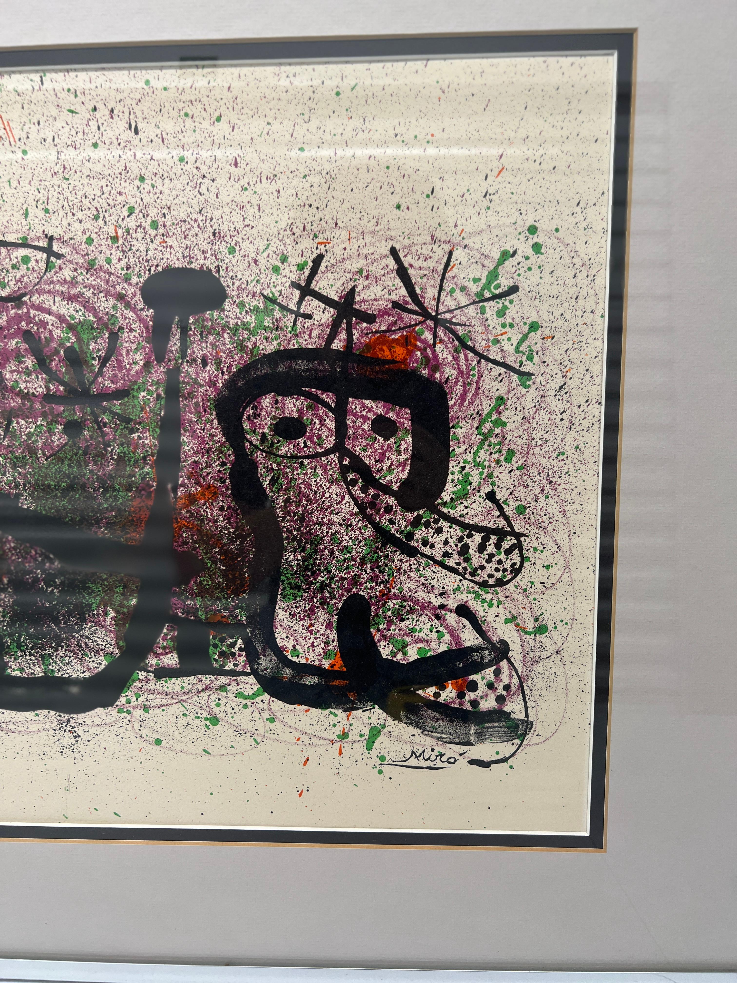 Joan Miró (1893-1983) Litografía española de arte moderno Circa 1970 