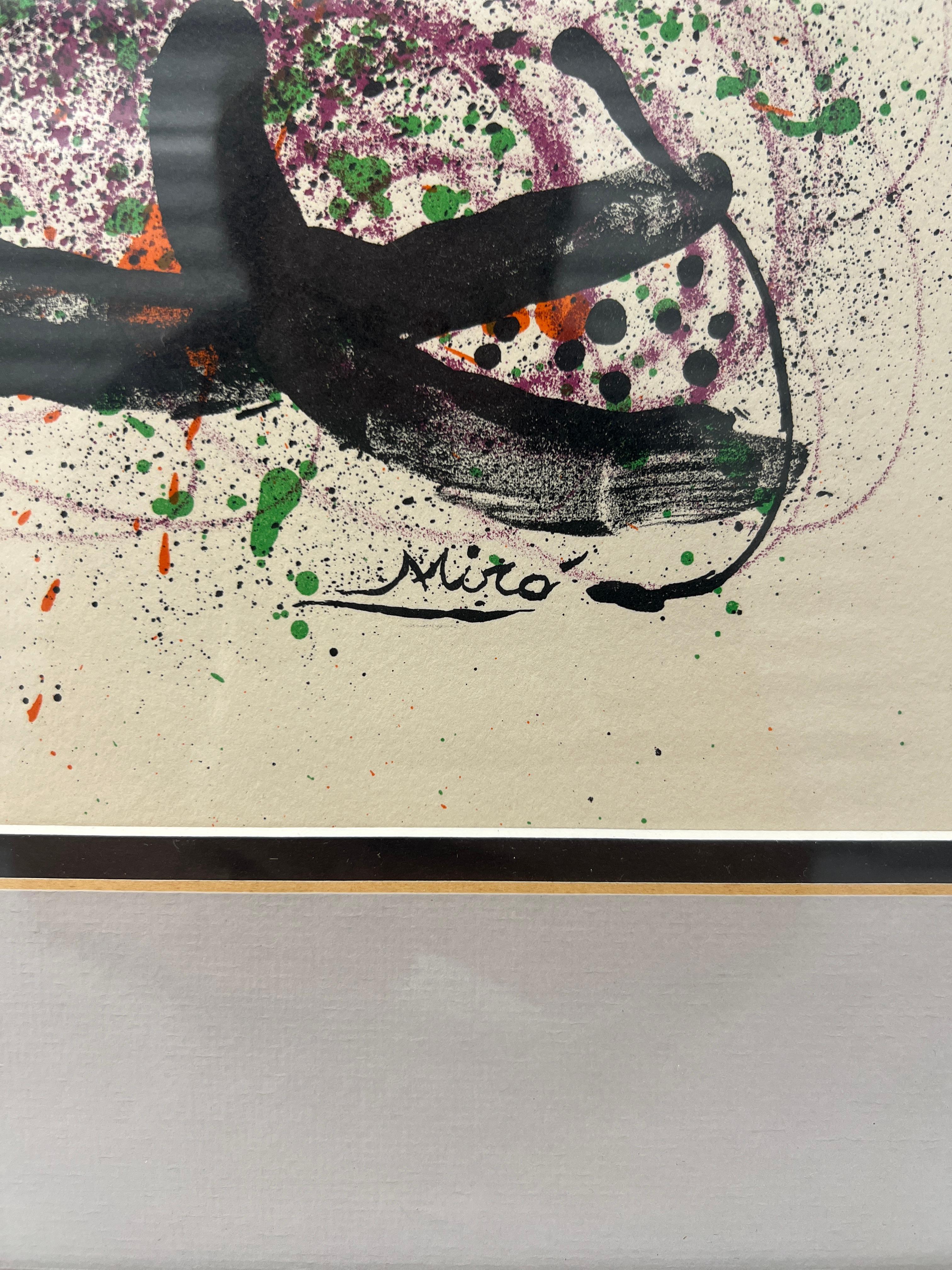 Joan Miró (1893-1983) Litografía española de arte moderno Circa 1970 