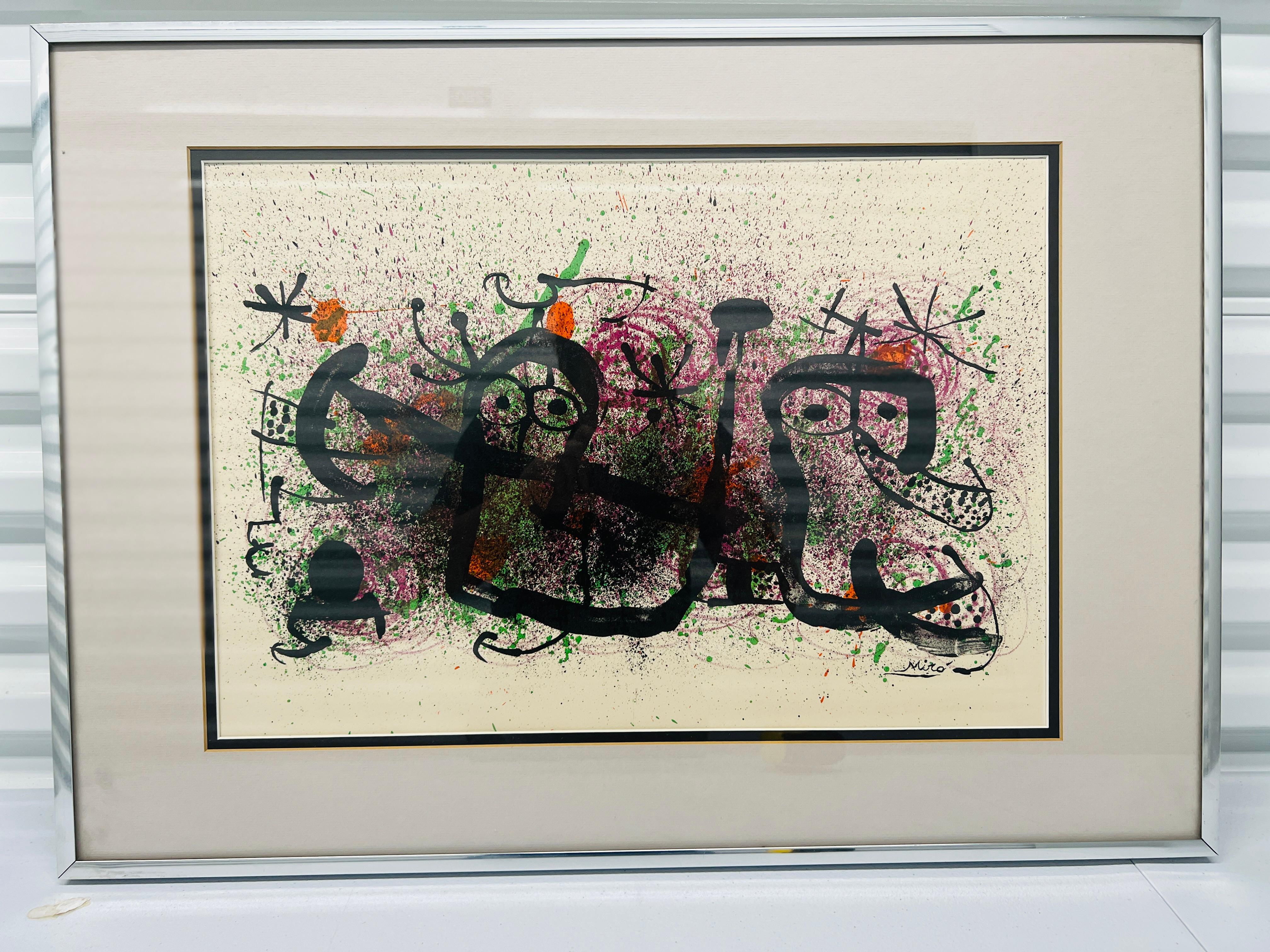 Joan Miró (1893-1983) Litografía española de arte moderno Circa 1970 