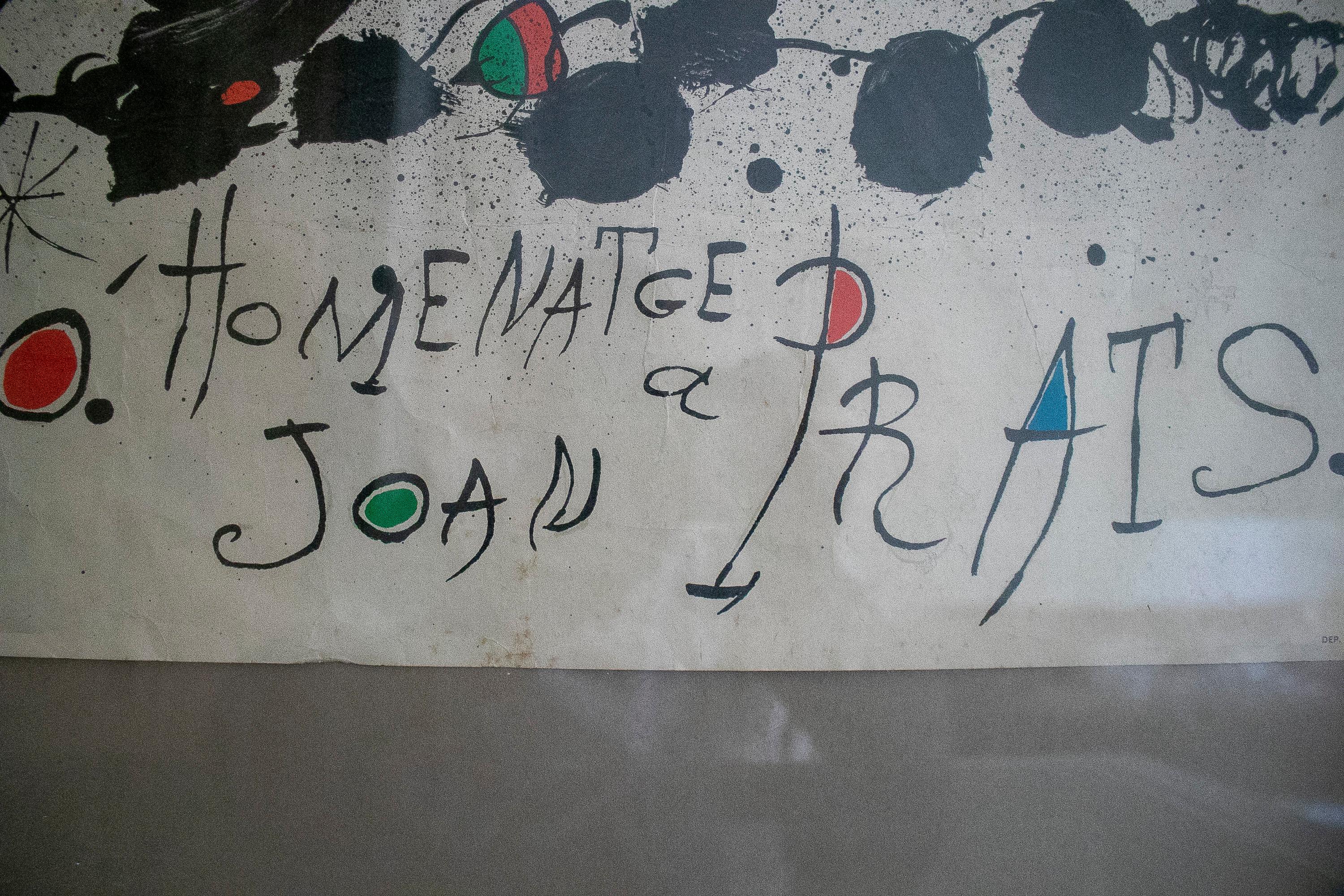 Paper Joan Miró, 1972 Joan Prats Homage in Marbella Framed Exhibition Poster For Sale