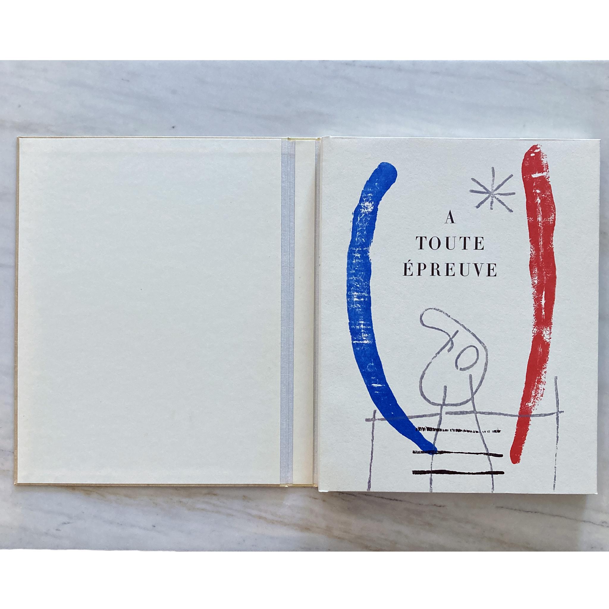 Papier Joan Miró, A Toute Épreuve, par Paul Éluard, réédité en 1984, 1ère édition en vente
