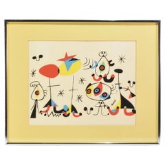 Serigrafia astratta di Joan Miró, incorniciata