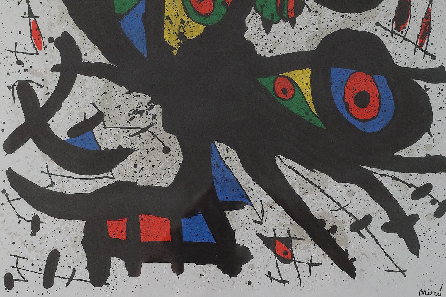 Mid-Century Modern Joan Miró, Agora I, Color Lithograph, 1971, Framed For Sale