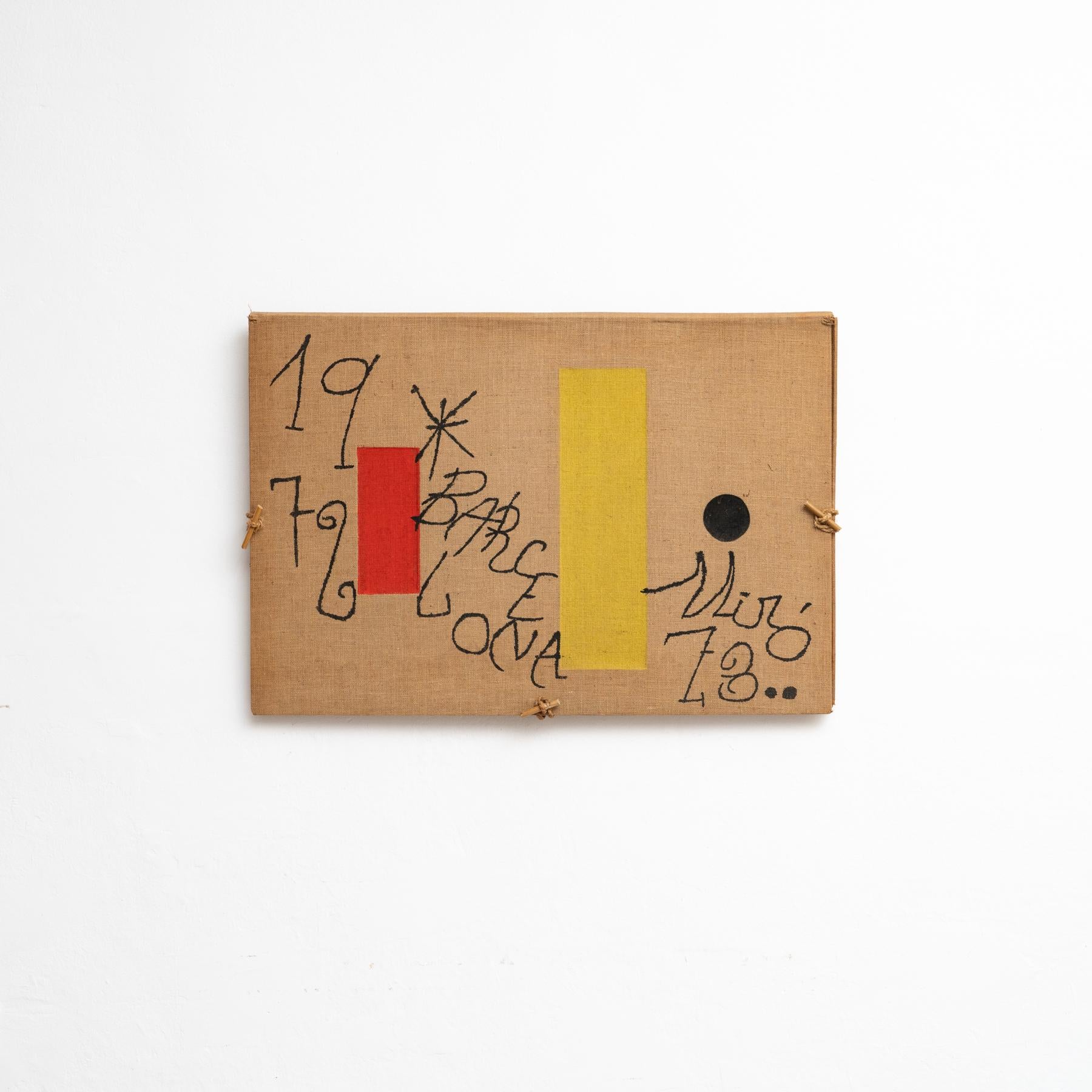 Joan Miró  Barcellona 1973 Litografia in edizione limitata su tela di canapa  Opere d'arte rare

Una rara e straordinaria cartella portadocumenti disegnata da Joan Miró per ospitare l'iconica serie di incisioni 