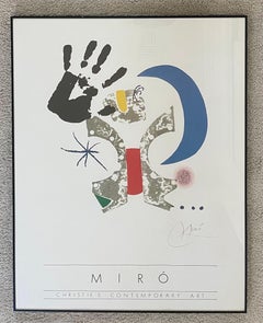 Joan Miro / Christies Zeitgenssische Lithographie Bonjour Max Ernst Kunstplakat