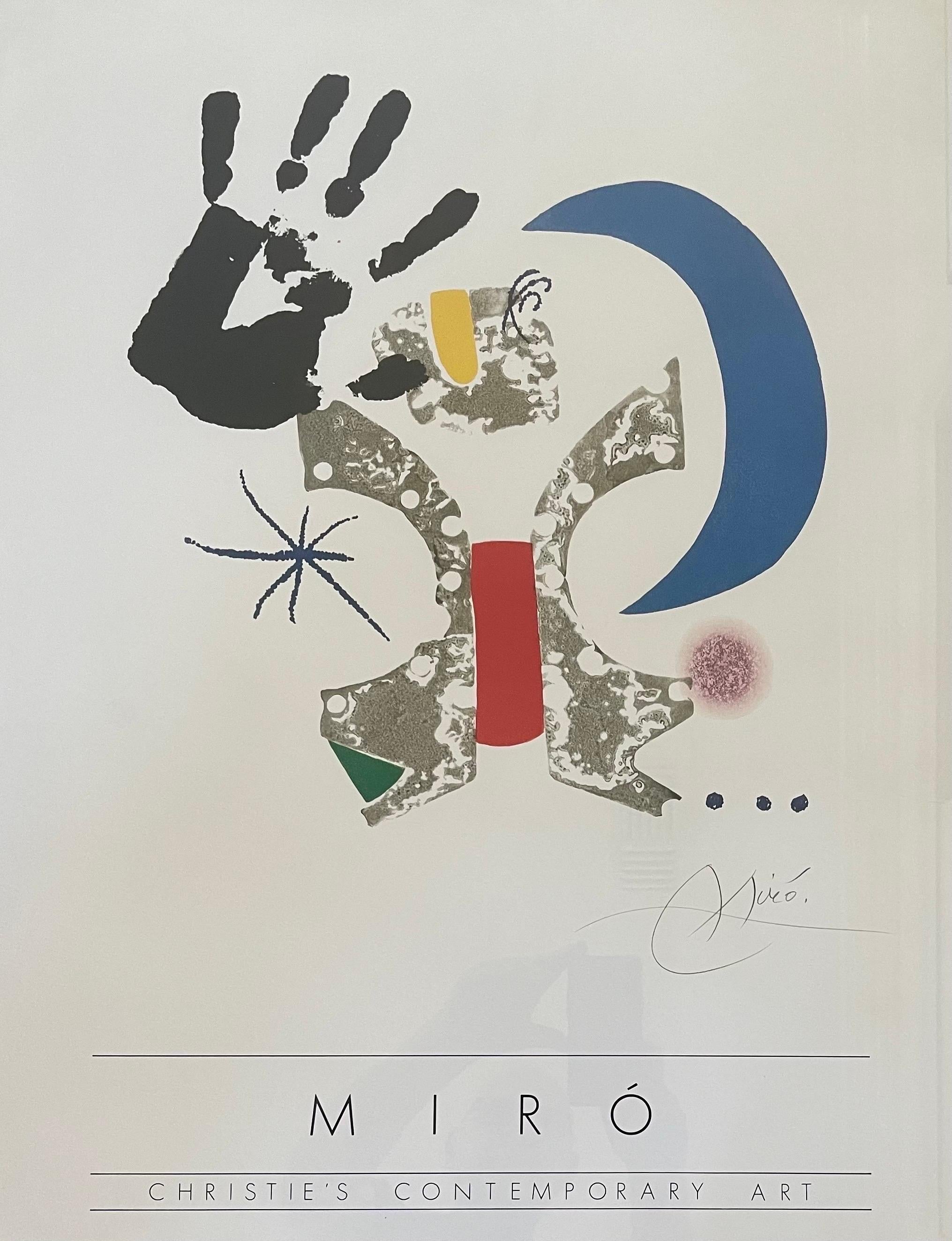 Mid-Century Modern Affiche d'art contemporaine  Bonjour Max Ernst  de Joan Miro / Christies en vente