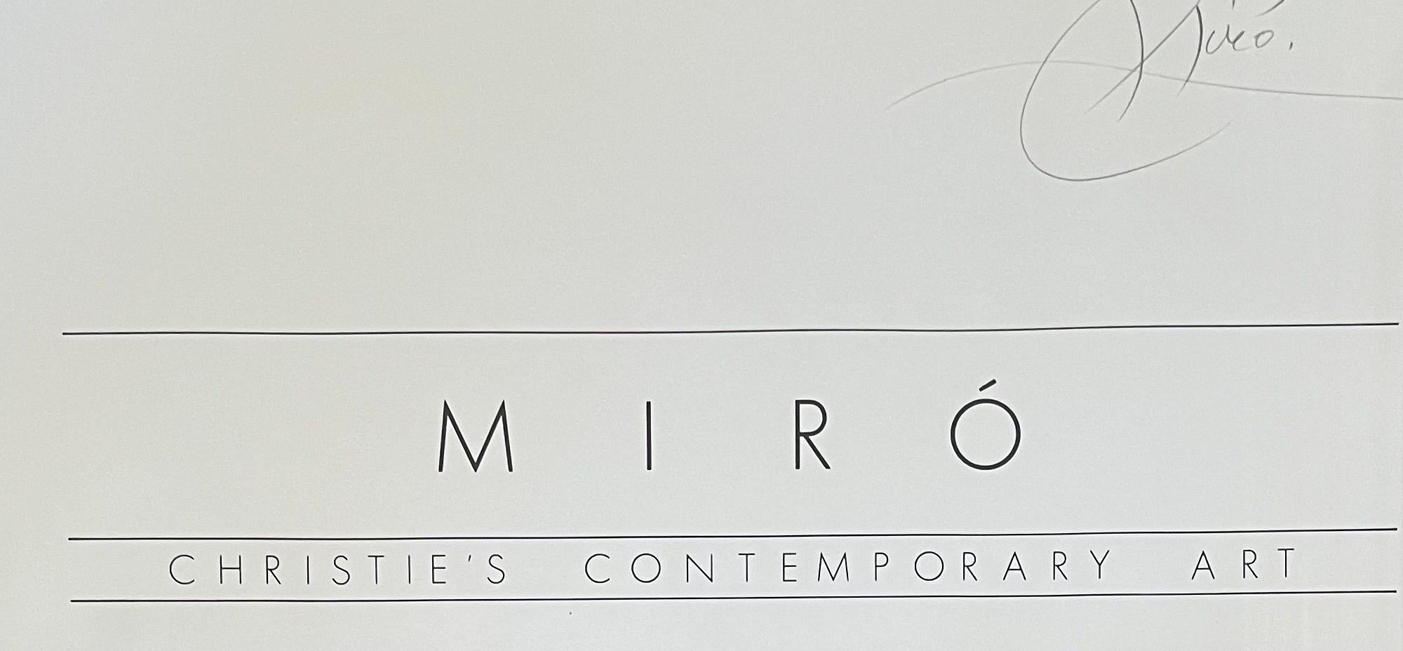 Papier Affiche d'art contemporaine  Bonjour Max Ernst  de Joan Miro / Christies en vente