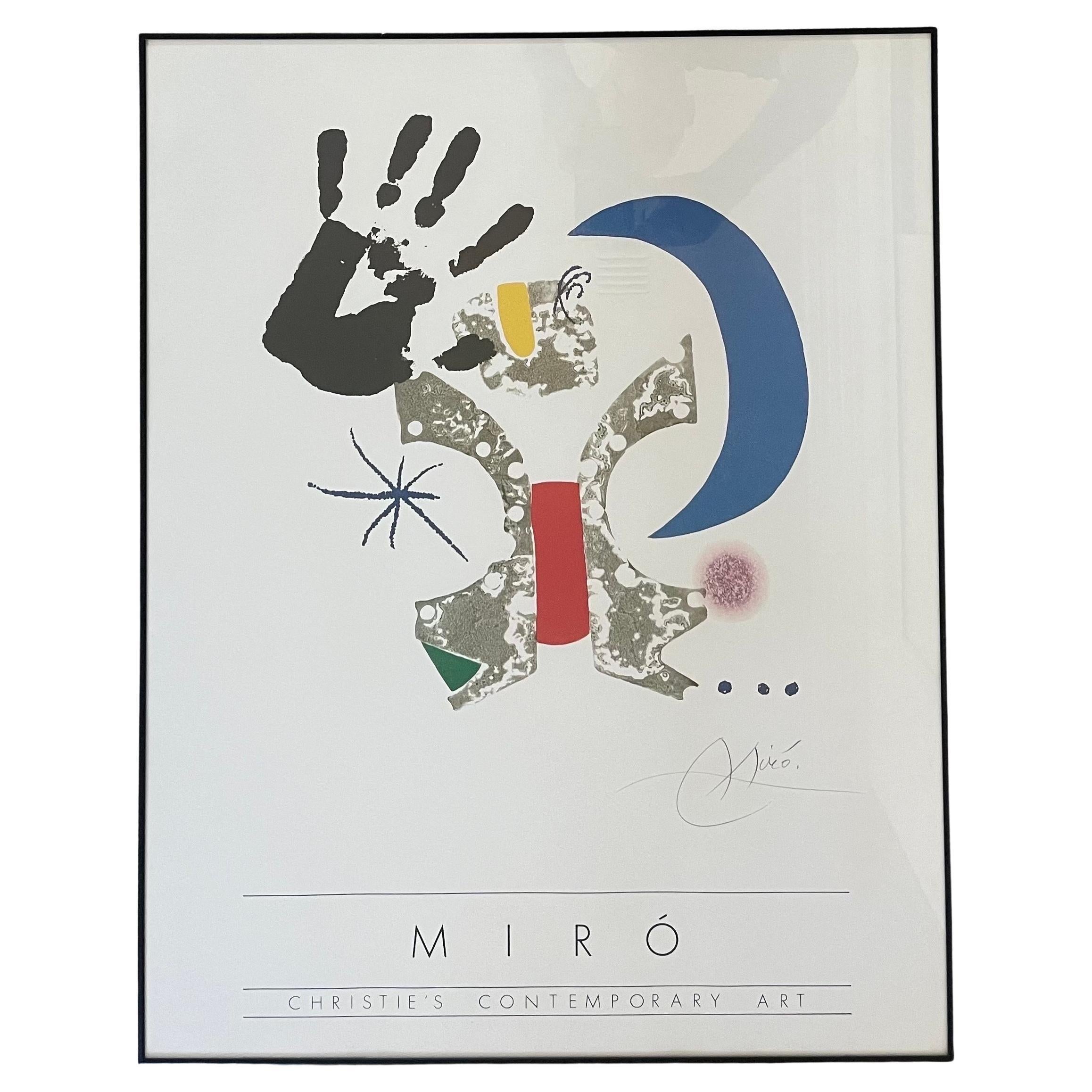 Joan Miro / Christies Contemporary Lithograph "Bonjour Max Ernst" Art Poster
