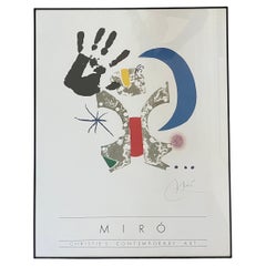 Vintage Joan Miro / Christies Contemporary Lithograph "Bonjour Max Ernst" Art Poster