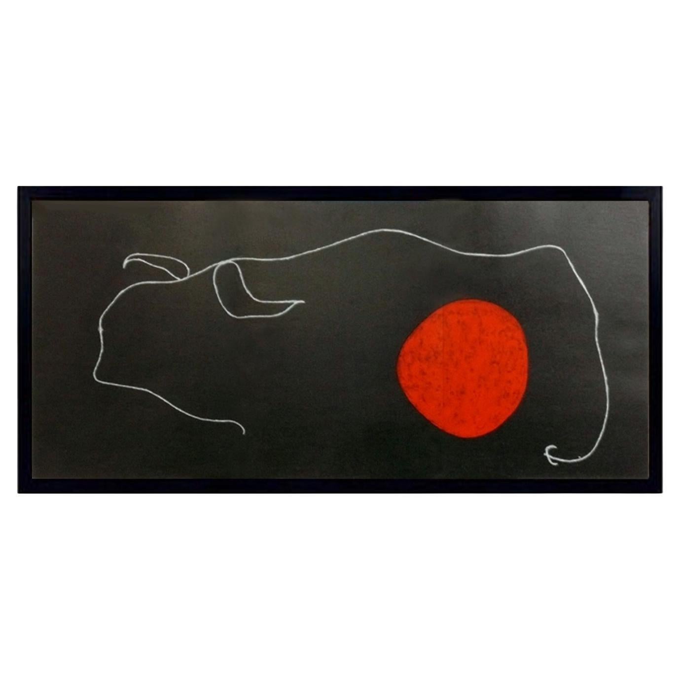 Joan Miró Color Lithographie 18,5 "H x 36,5 "W Mid Century Modern Abstrakte Kunst im Angebot