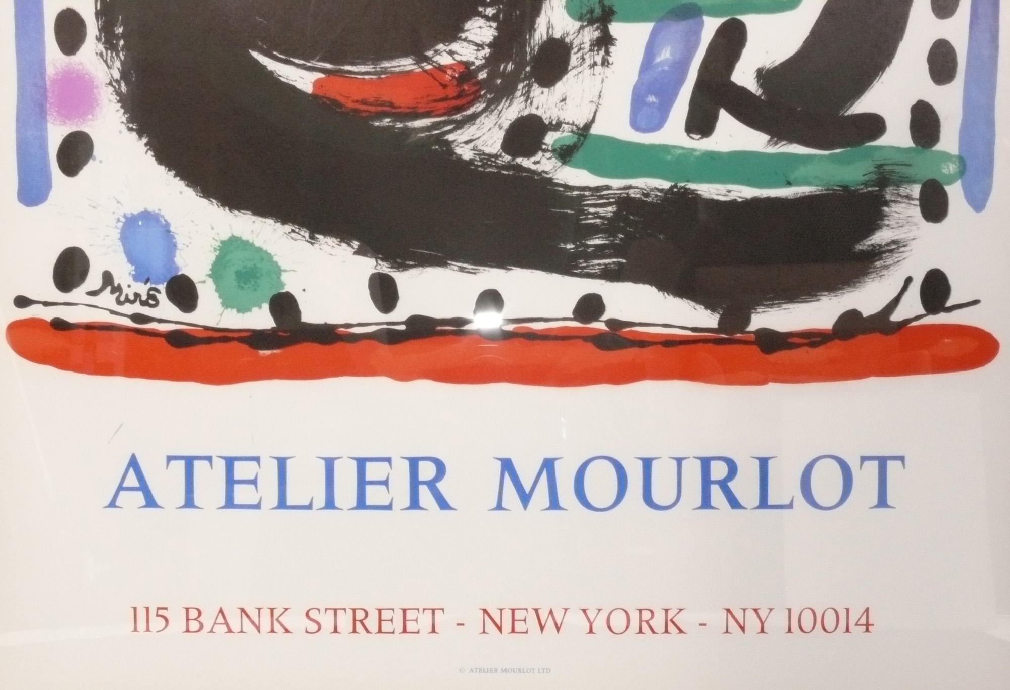 Joan Miró Atelier Mourlot Farblithographie, amerikanisch, ca. 1960er Jahre. Es misst gerahmt 37,75
