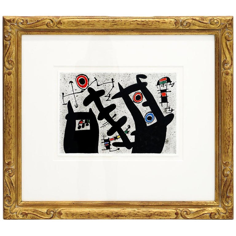 Miro Lettering Joan Miró Color Lithograph from Lizard with the Gold Letters Suite ...