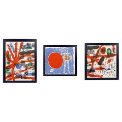 Joan Miró Color Lithographs 15"H x 11"W Mid Century Modern Abstract Art