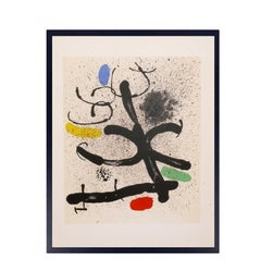 Joan Miró Color Lithographs 16.5"H x 12.5"W Mid Century Modern Abstract Art