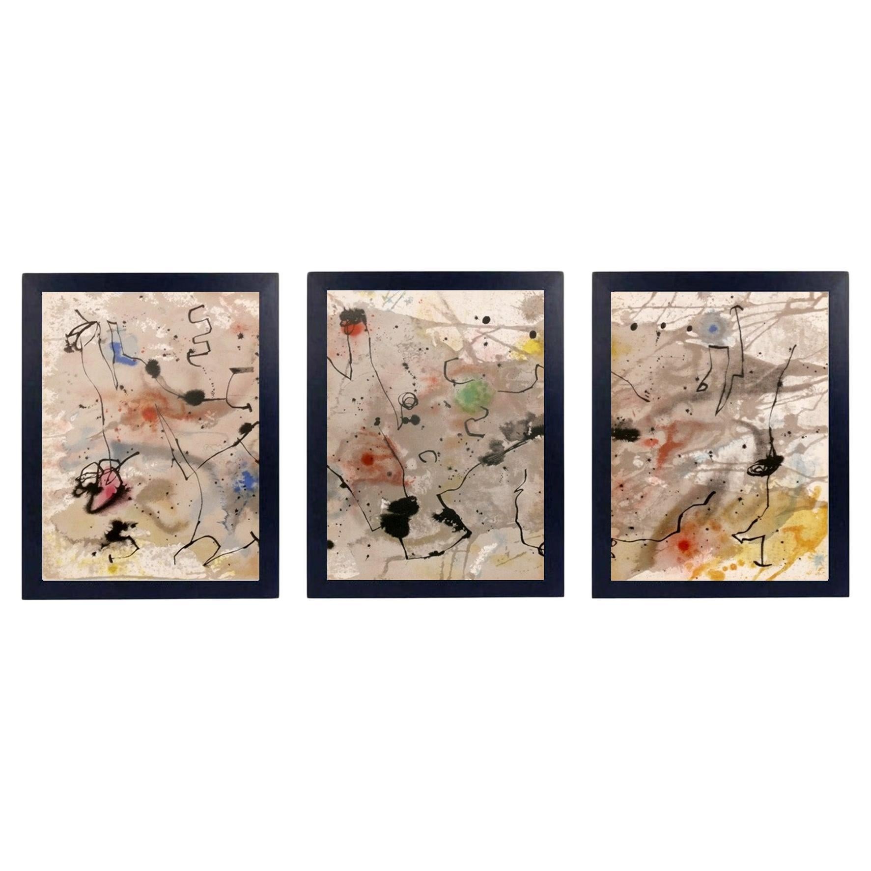 Joan Miró Color Lithographs 18.5 "H x 14.5 "W Mid Century Modern Abstrakte Kunst im Angebot