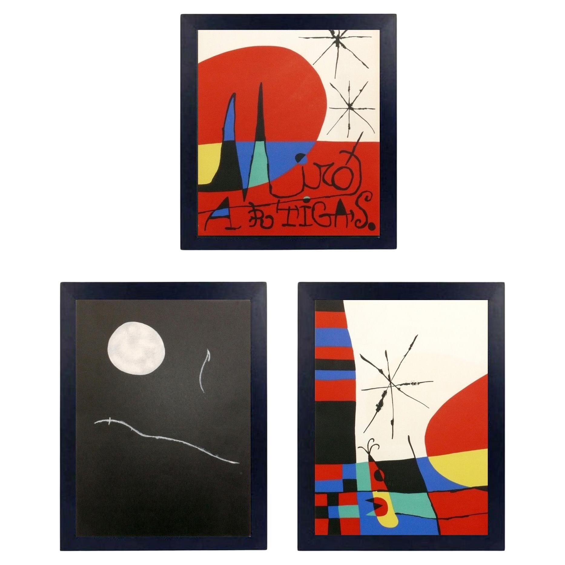 Joan Miró Color Lithographs 18.5 "H x 14.5 "W Mid Century Modern Abstrakte Kunst