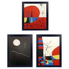 Joan Miró Color Lithographs 18.5"H x 14.5"W Mid Century Modern Abstract Art