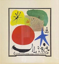 Joan Miro Color Plate Lithograph from 1970 Limited Edition Artwork Wall Art