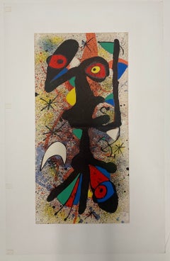 Joan Miró, "Composition", 1974, Abstract Lithograph Print, signed in plate