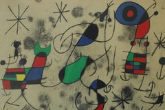 Joan Miró, Composizione, litografia a colori, anni '60, incorniciata