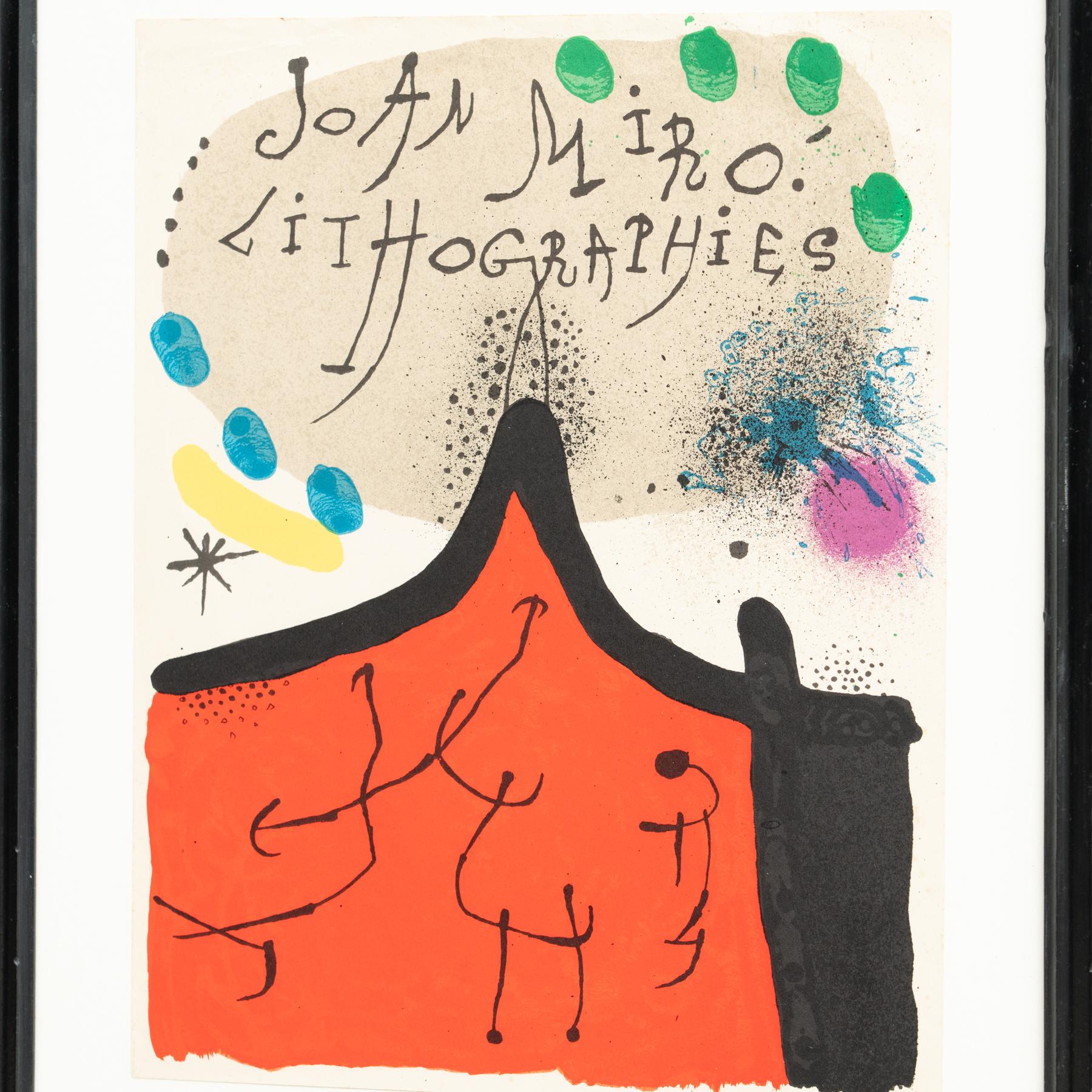 Mid-Century Modern Joan Miro Cover Lithograph From 'Lithographs Vol.1', circa 1972 For Sale