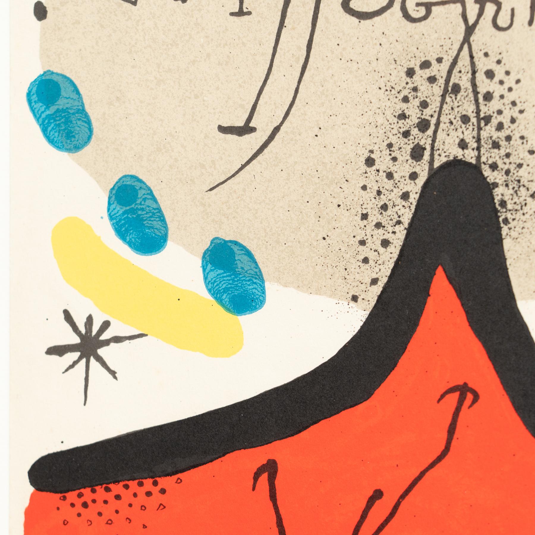 Spanish Joan Miro Cover Lithograph From 'Lithographs Vol.1', circa 1972 For Sale
