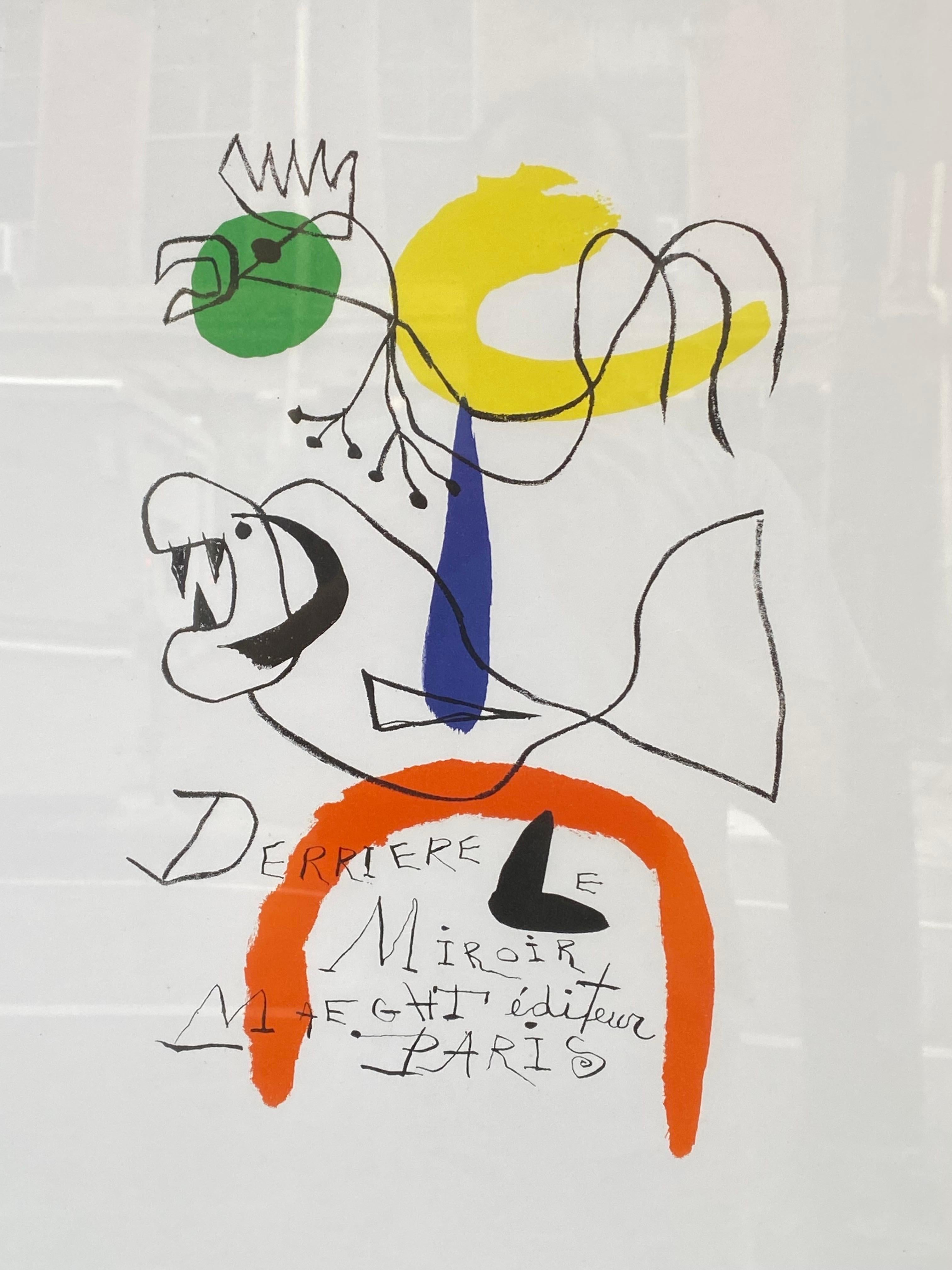 Joan Miro Derrieve, Ausstellungsplakat „Le Miroir“ (Moderne der Mitte des Jahrhunderts) im Angebot