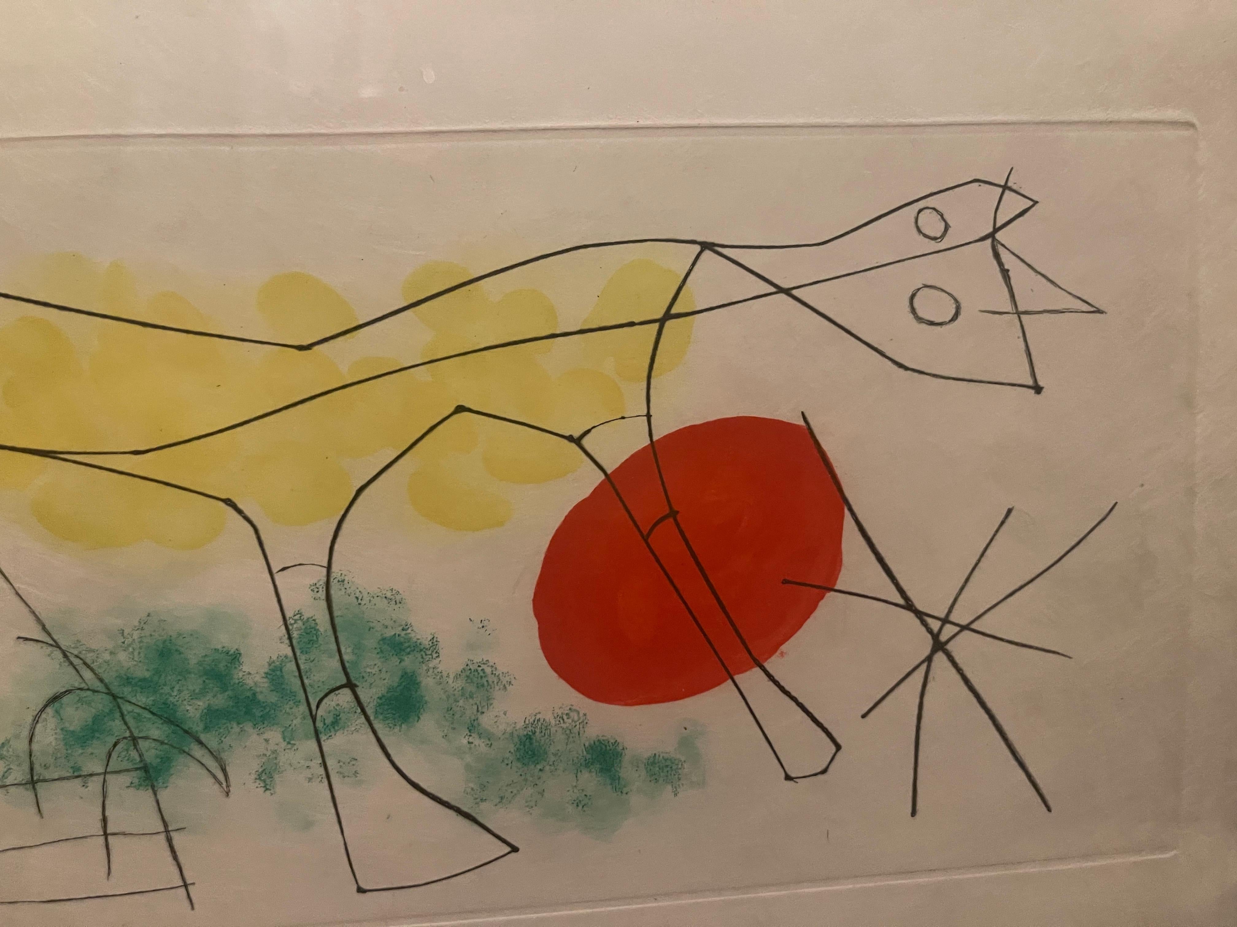 Mid-Century Modern Joan Miro gravure aquatinte série de 30 sur papier japonais , 1969 en vente