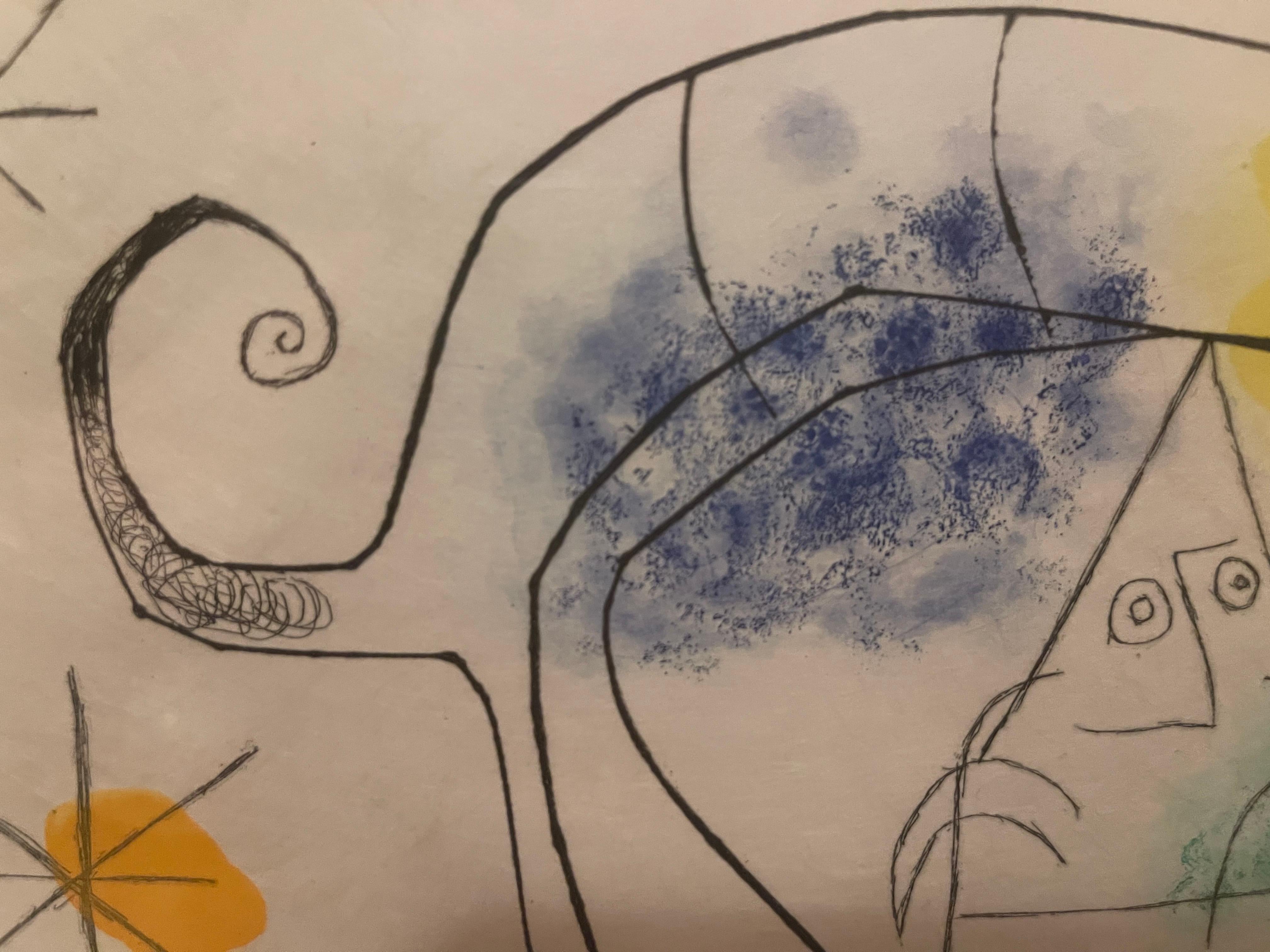 Espagnol Joan Miro gravure aquatinte série de 30 sur papier japonais , 1969 en vente