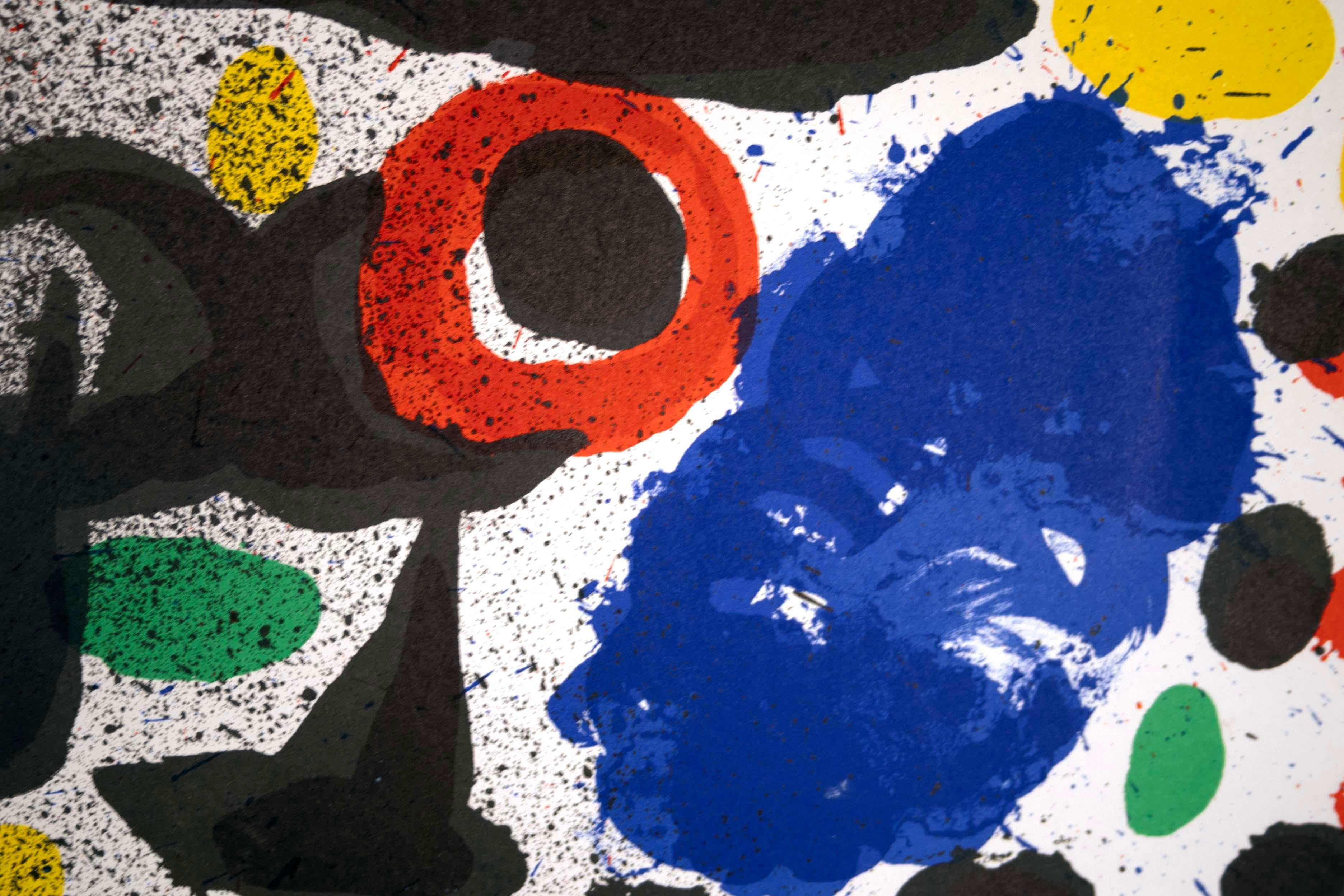 Mid-20th Century Joan Miro Exhibition in Japan 1966 Tokyo & Kyoto Original Modern Litho Poster UF