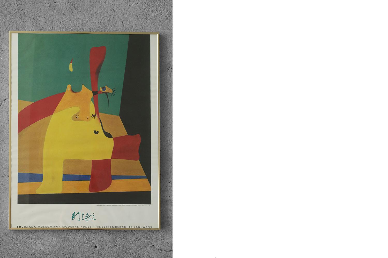 Danish Joan Miró, Exhibition Poster, Louisiana Art Museum, Denmark, 1998/1999, Framed For Sale