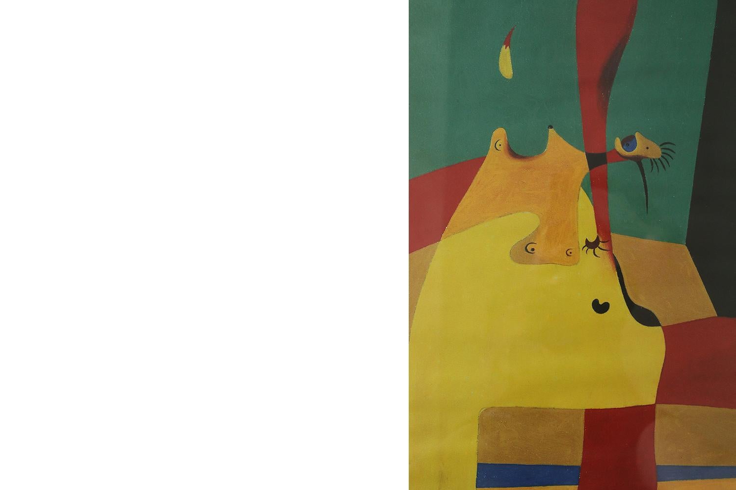 Joan Miró, affiche d'exposition, Louisiana Art Museum, Danemark, 1998/1999, encadré Bon état - En vente à Warszawa, Mazowieckie