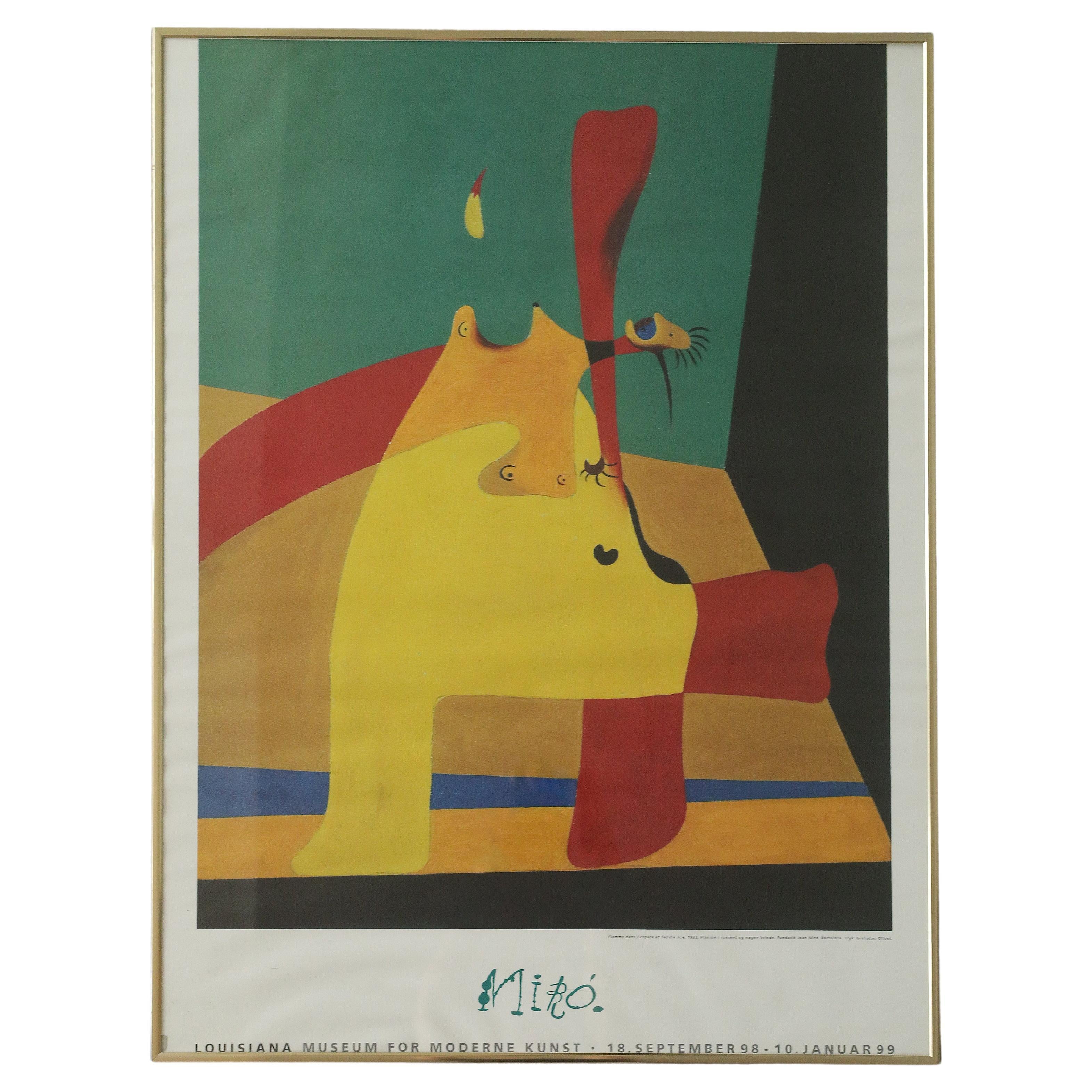 Joan Miró, affiche d'exposition, Louisiana Art Museum, Danemark, 1998/1999, encadré en vente