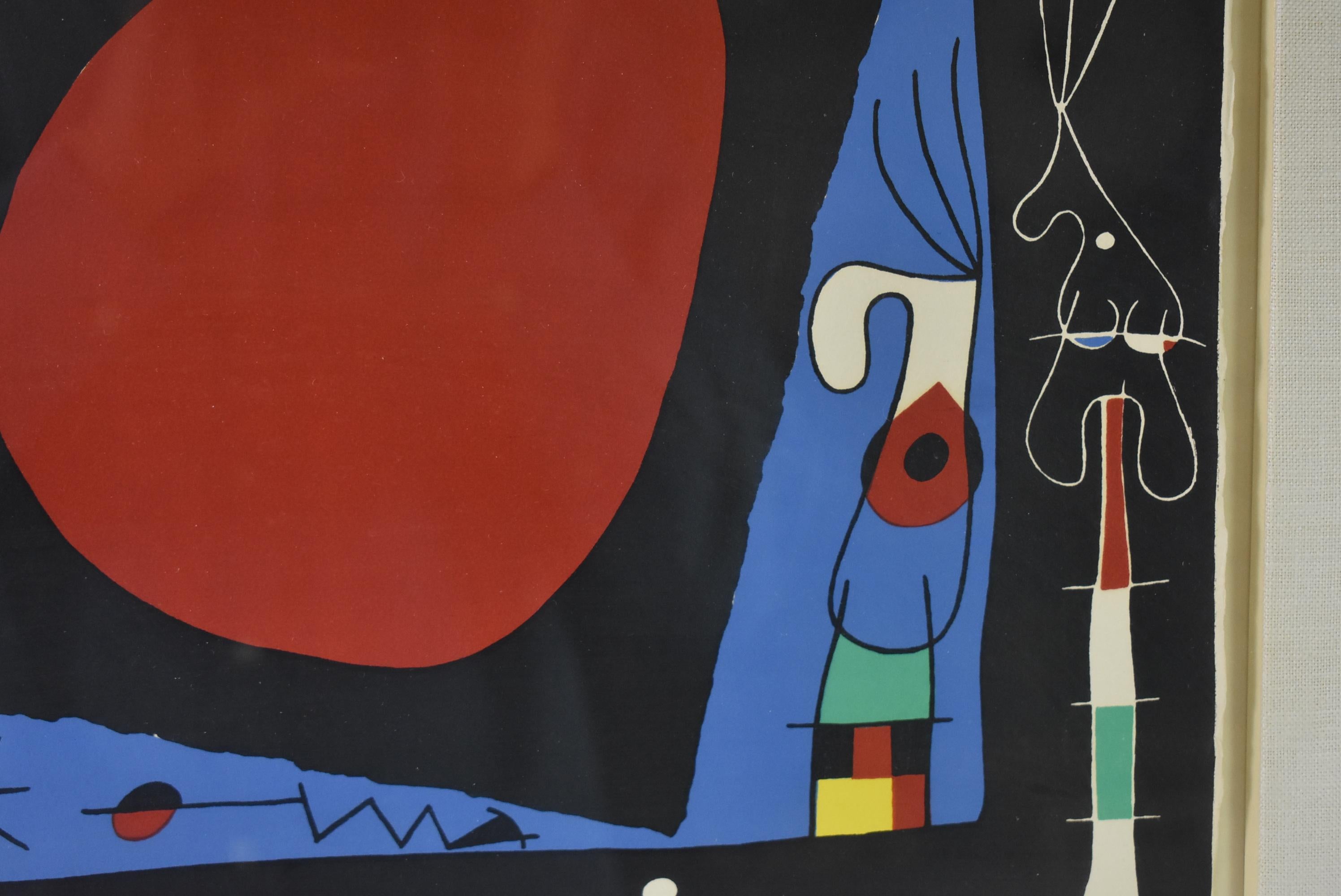 Milieu du XXe siècle Joan Miró  Lithographie Femme au Miroir/ Femme au Miroir 1956 en vente