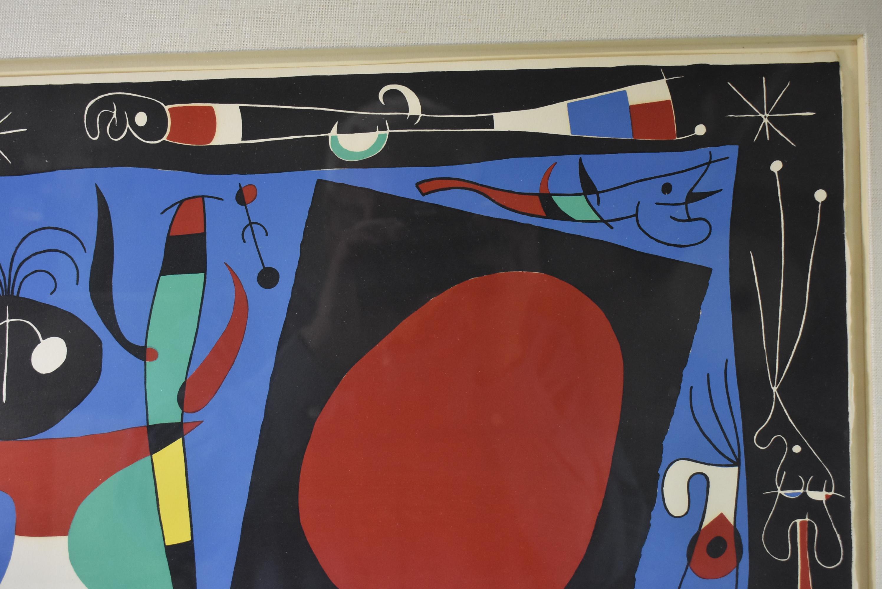 Papier Joan Miró  Lithographie Femme au Miroir/ Femme au Miroir 1956 en vente