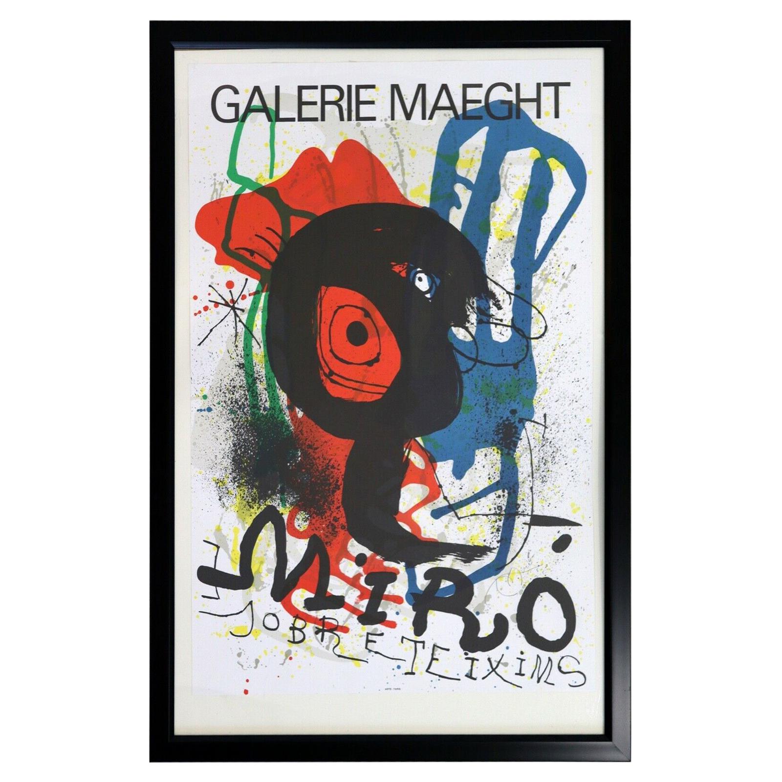 Joan Miro Gallerie Maeght Modern Poster Framed For Sale