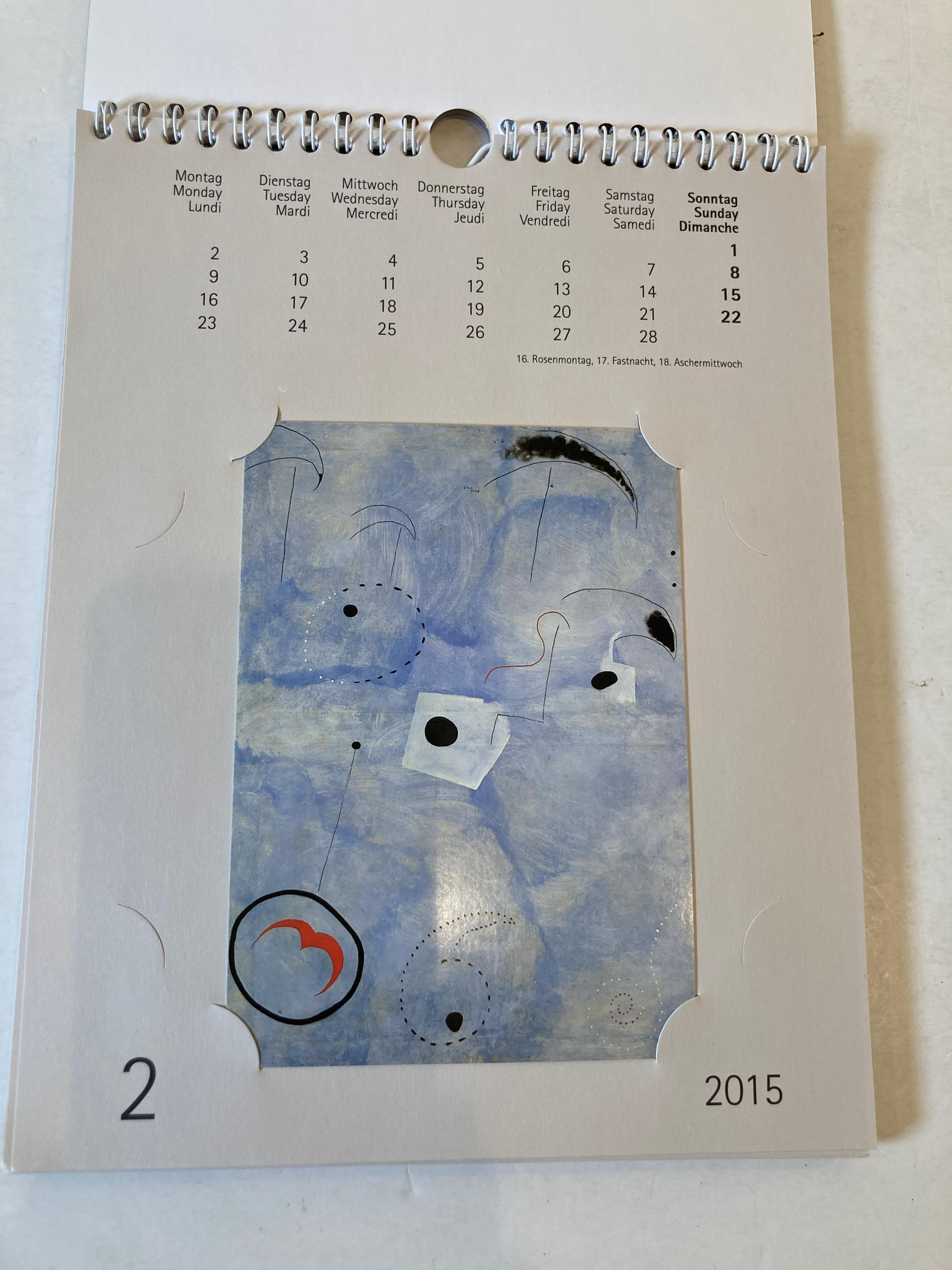 European Joan Miro Kalender 2015 For Sale