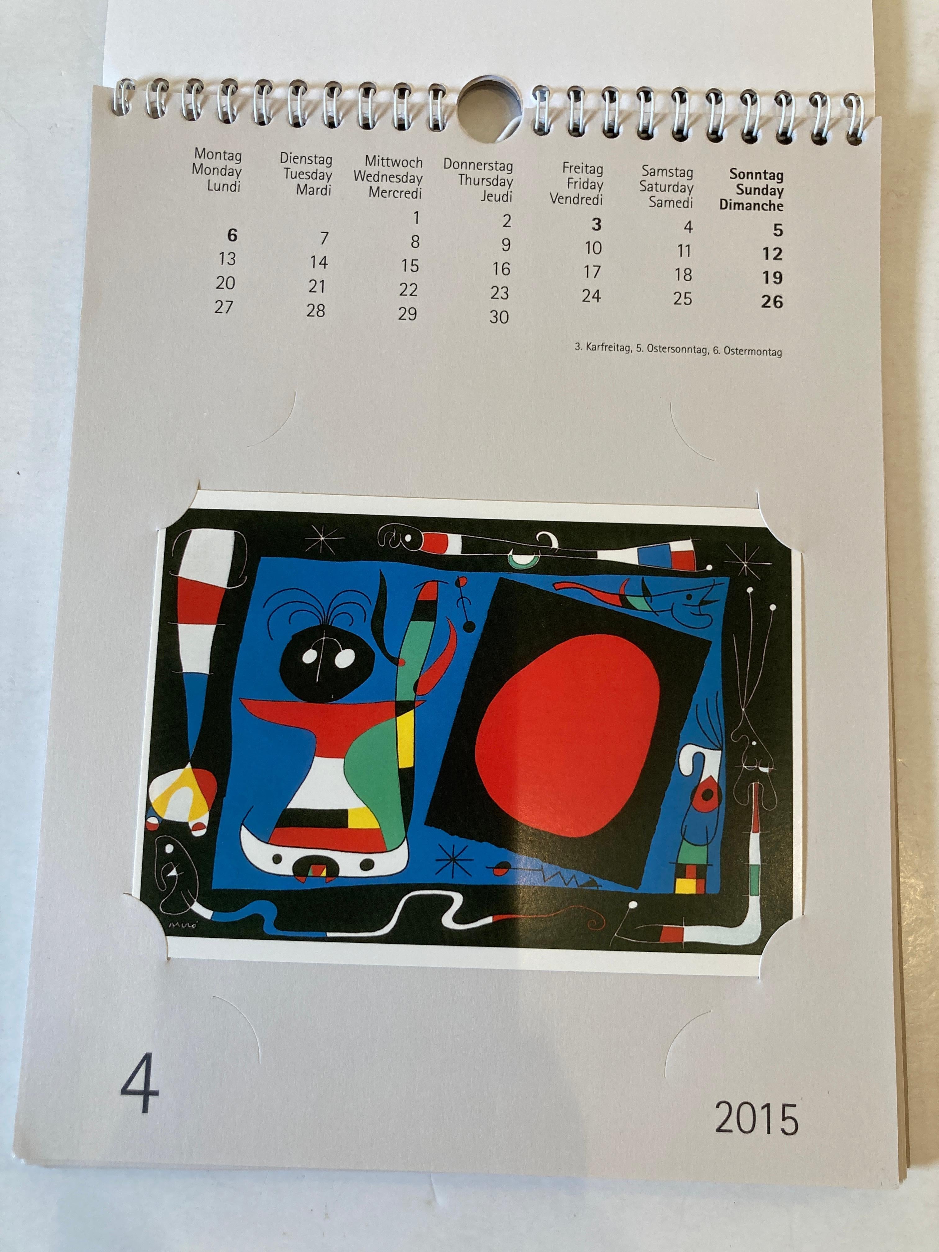 20th Century Joan Miro Kalender 2015 For Sale