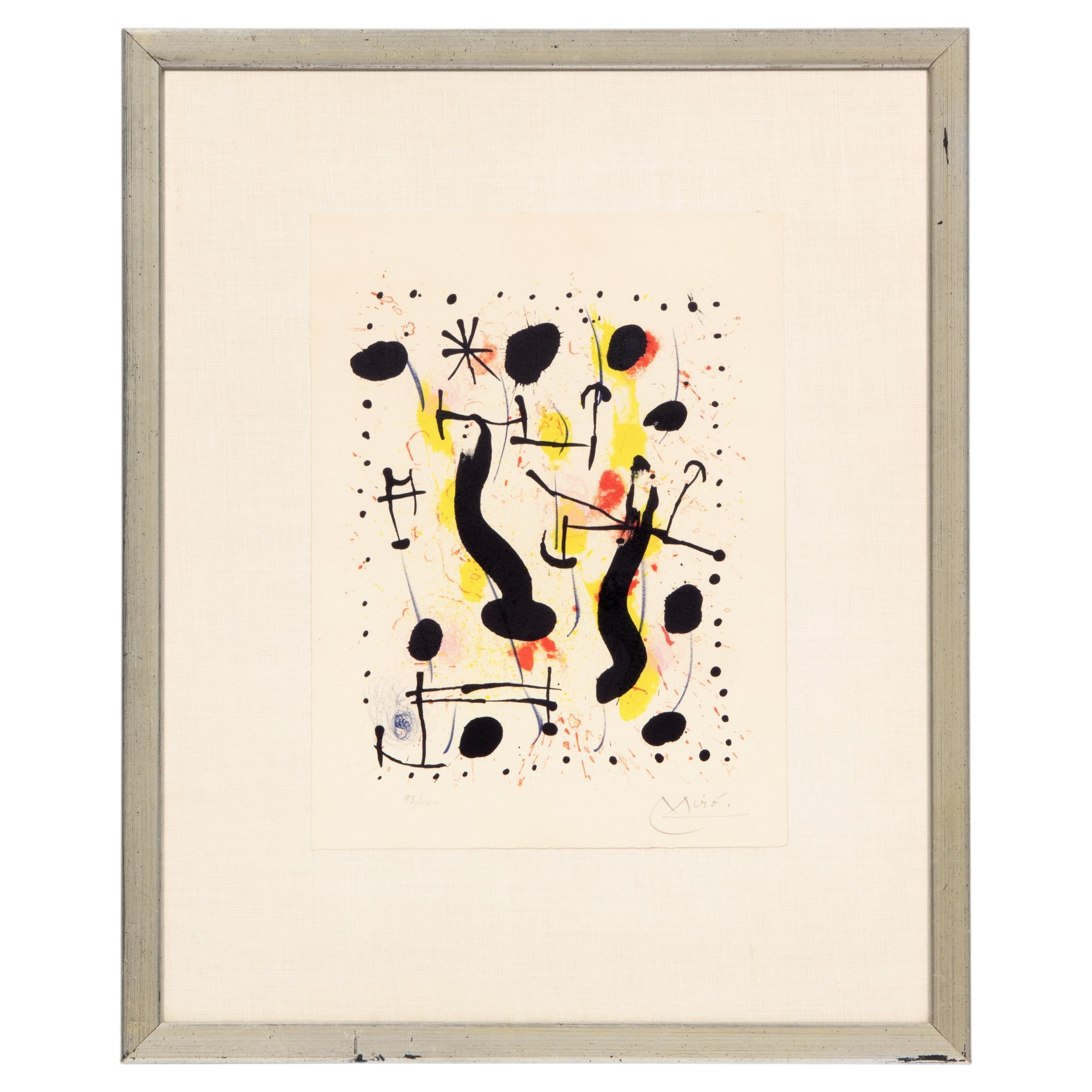 Joan Miró "La Bague du Sanglier" Lithograph, Signed and Numbered, 1967