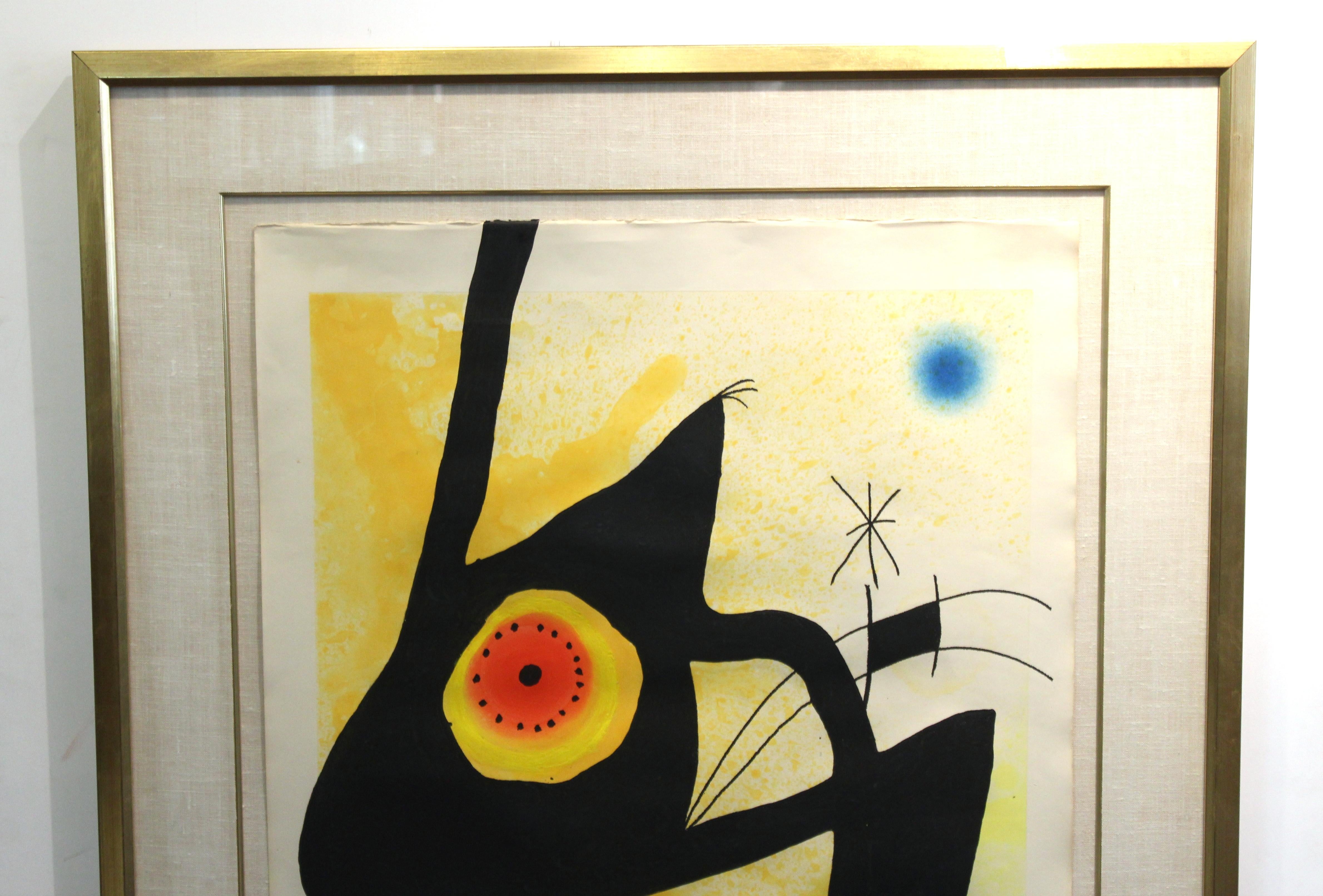 Joan Miro 'La Femme Des Sables' Modern Signed Print In Good Condition In New York, NY