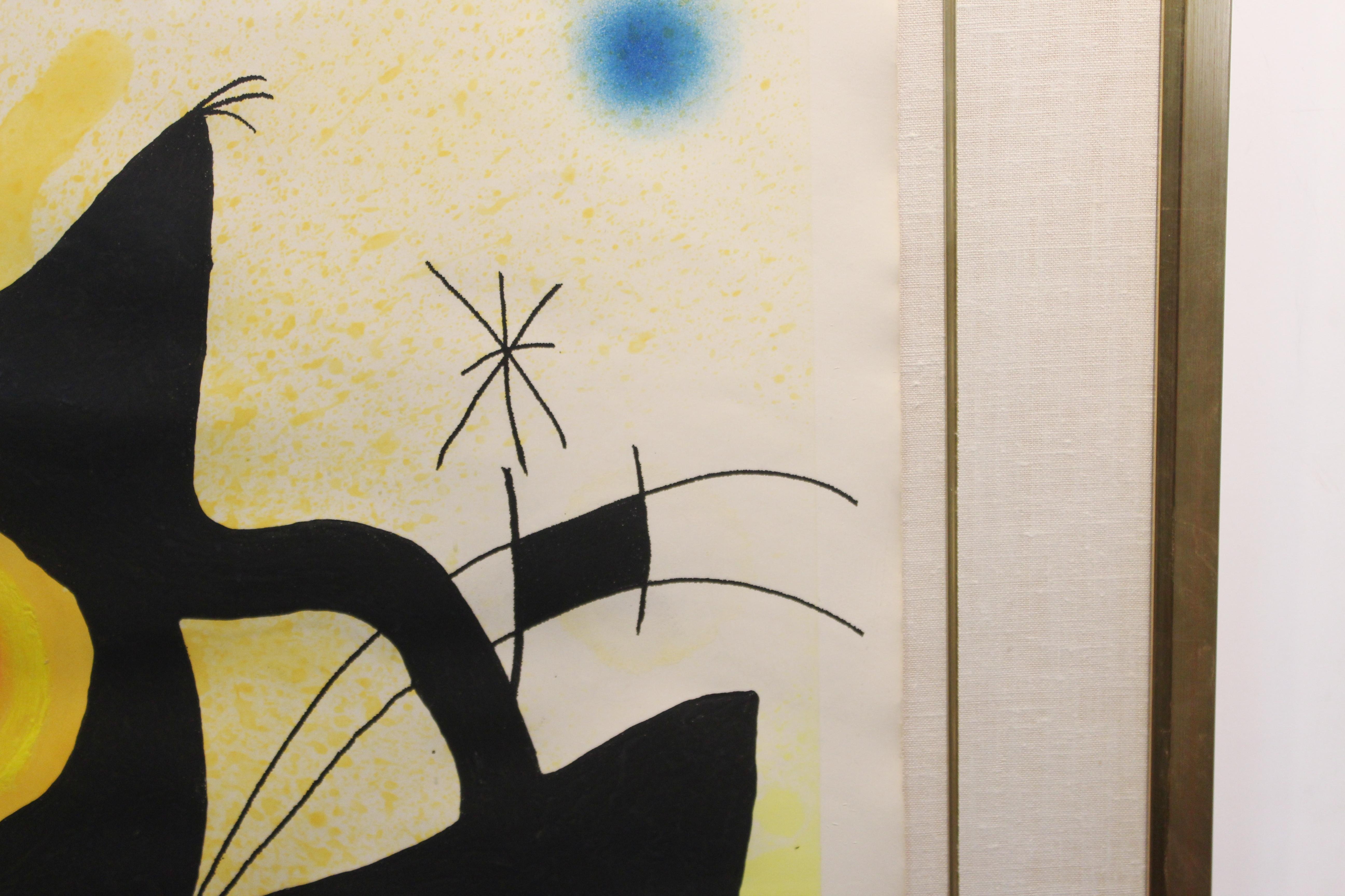 Glass Joan Miro 'La Femme Des Sables' Modern Signed Print