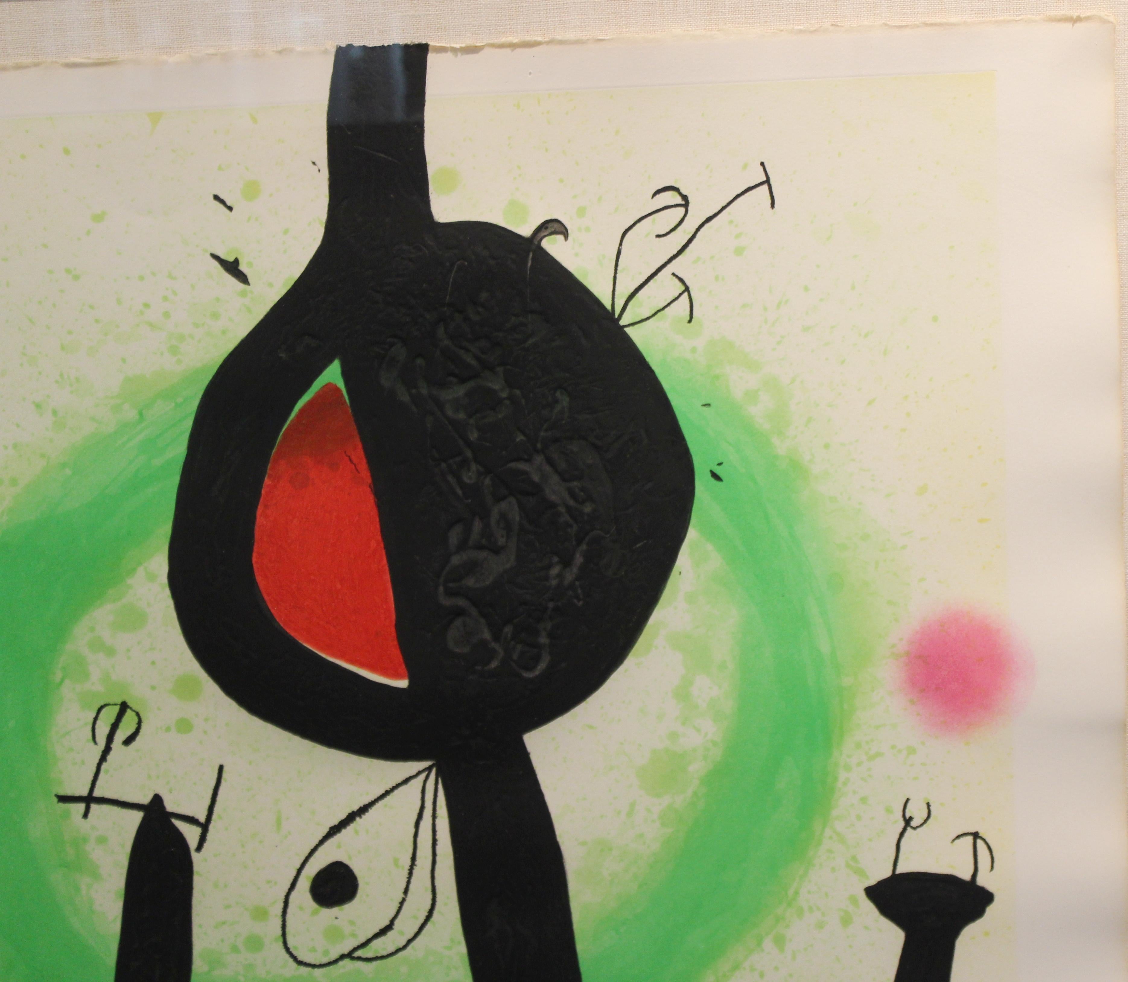 Glass Joan Miro 'La Sorciere' Modern Signed Print